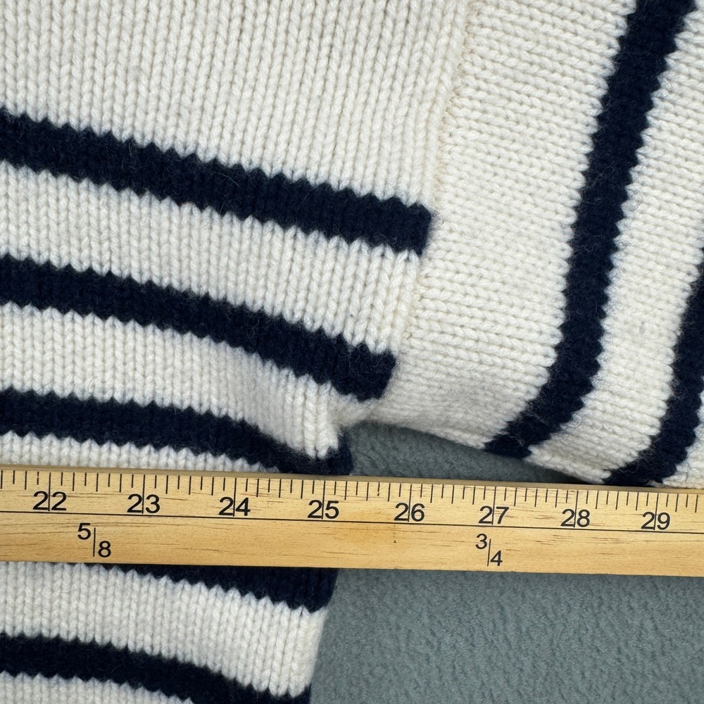 La Ligne Marin Sweater Cream Navy Striped Wool Cashmere Knit Large Long Sleeve - Picture 5 of 6